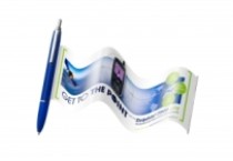 Retractable banner ball pen.