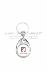 Metal keyring with trolley chip