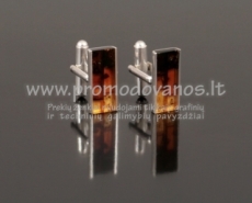 Silver cufflink with amber