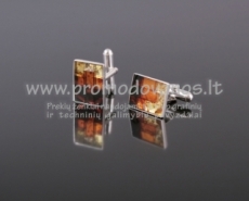 Silver cufflink with amber