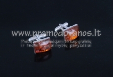 Silver cufflink with amber