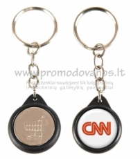 Metal keyring with trolley chip