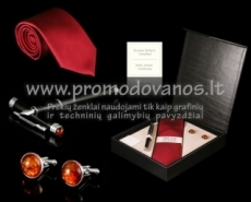 Gift set – fountain pen +  silk tie + silver cufflinks