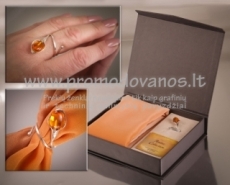 Gift set - silver ring and silk scarf