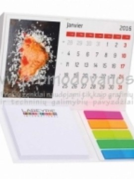 hard cover calendar with adfhesive note pads