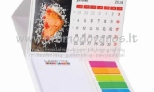 hard cover calendar with adfhesive note pads