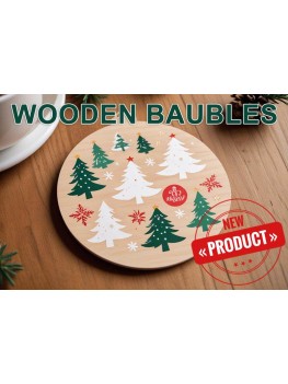 Wooden baubles 75x86mm / full color print