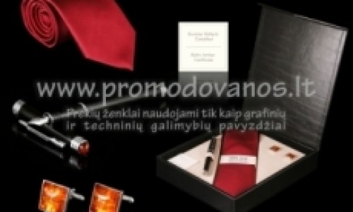 Gift set – fountain pen +  silk tie + silver cufflinks